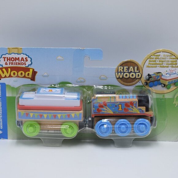 Happy Birthday Thomas Exposed Wood Cargo Car Cake Thomas & Friends Train Engine - Picture 1 of 11